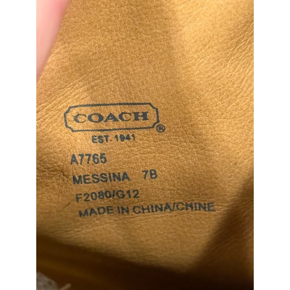 Coach Messina A7765 Brown Leather Signature C Ankle Boots Women’s 7B 4” Heel - Picture 10 of 10